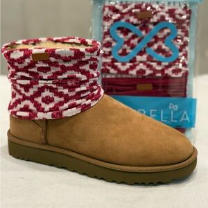 Mirabella Slouchy, Boot Covers, One Size, Red/White, Multi-Use Accessory